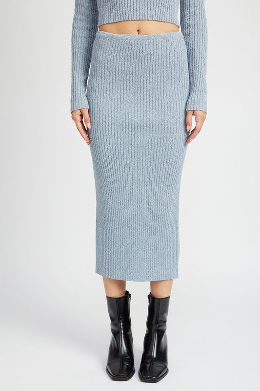 MAXI KNIT SKIRT WITH BACK SLIT