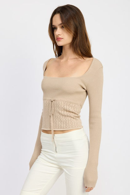 POINTELLE RIB TOP