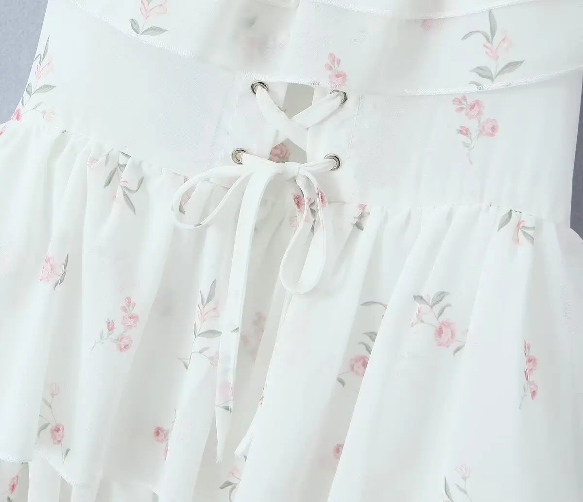 White Off the Shoulder Floral Print Dress