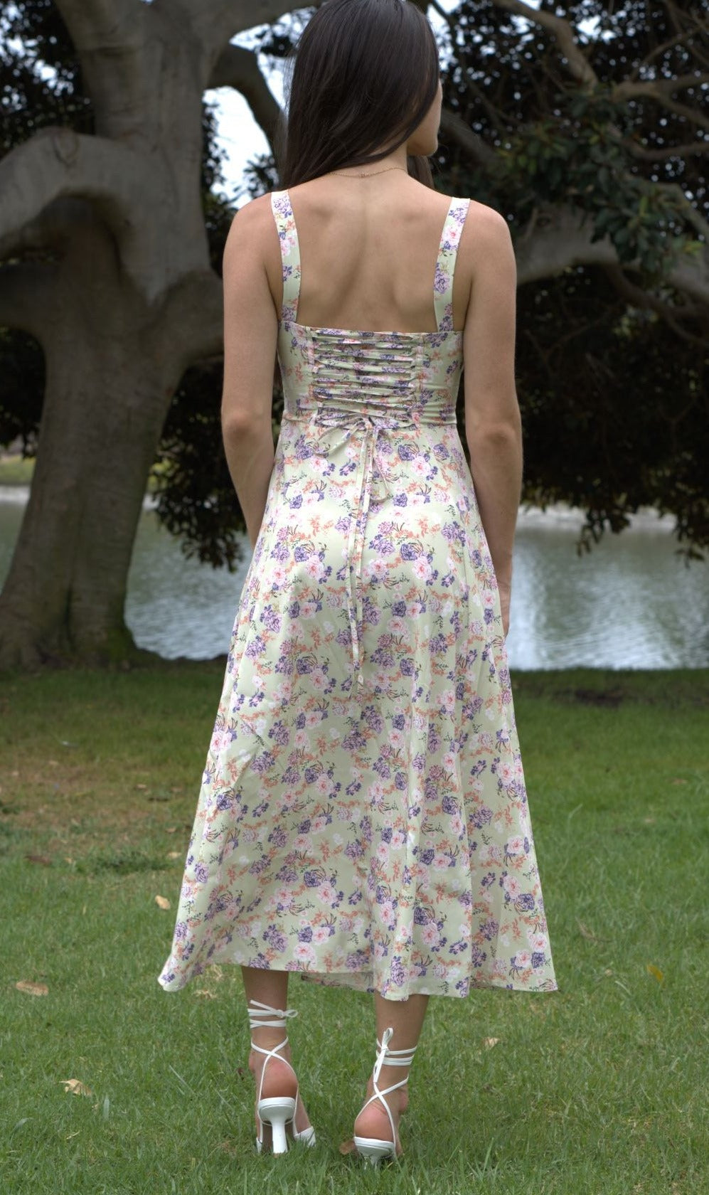 Elizabeth Slit Floral Midi Dress
