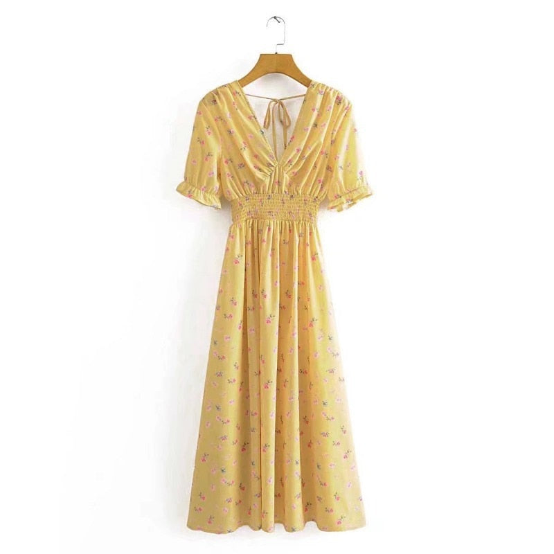 Candice Long  Yellow Boho Dress