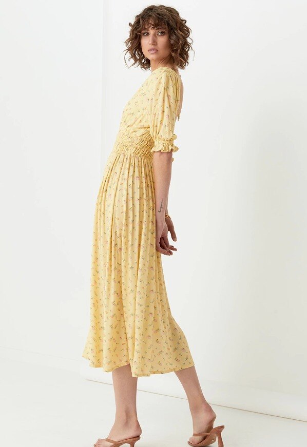 Candice Long  Yellow Boho Dress