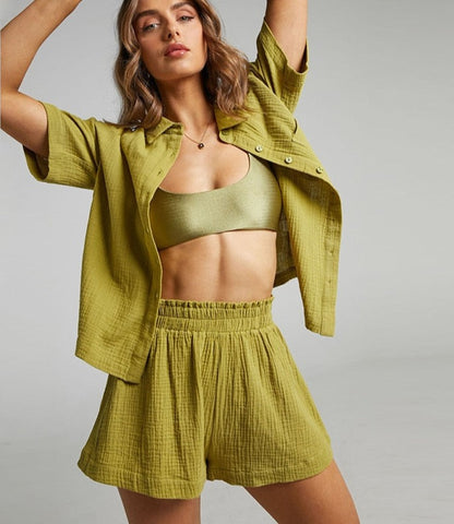 Short Sleeve Top and Shorts Two Pieces Set