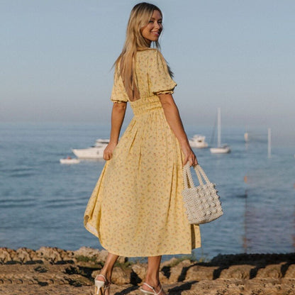 Candice Long  Yellow Boho Dress